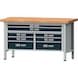 ANKE workbench, model 259 V, panel solid beech. 1500x700x850 mm, RAL 7035/7016 - Cabinet workbench, series V 1500 - 2