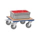 Crate dolly 1169, wooden base, load cap. 400 kg, load area 600 x 600 mm - Plataforma de transporte, área de carga de madera de ingeniería - 2