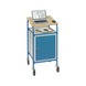 Roller desk 5836 load area 500x600 mm 100kg, w. writing surface & steel cabinet - Roller desk with 1 load areas made of wood - 3