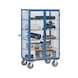 Cabinet trolley 5392 w.grid walls load area 1000x680mm 750kg, w.double hinged d. - Cabinet trolley with 5 load areas - 2