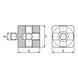 Support insert palp. RENISHAW 5 pos., long. utile 15 mm filetage racc. M5 fem - Support d'insert de palpeur à cinq positions en forme de cube - 3