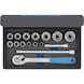 GEDORE 1/2 inch socket set, 16 pieces in fabric bag - Socket wrench set, 16 pieces - 1