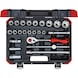 GEDORE RED 1/2 inch socket set, 24 pieces - Socket wrench set, 24 pieces - 1