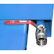Kontejner na třísky, objem 1,00&nbsp;m³, DxŠxV 1640x1280x780 mm, RAL 5012 (světle modrá) - Nádoby na kovové piliny, vyklápění z&nbsp;místa obsluhy vysokozdvižného vozíku - 3