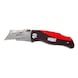 ERDI folding knife with plastic handle and 5 spare blades in handle - Folding utility knife with plastic housing - 1