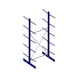 Cantilever basic shelf IPE120 double-sid. 3000x1300x1000 RAL5010 10 cantil./rack - Double-sided cantilever rack - 1