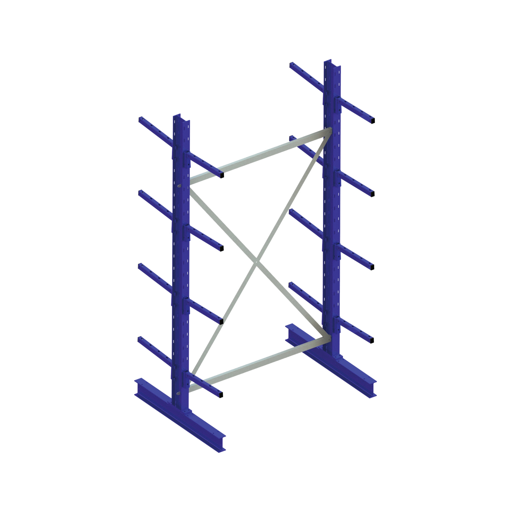 Cantilever basic shelf IPE120 double-sid. 2500x1300x800 RAL5010 8 cantil./rack - Double-sided cantilever rack - 1