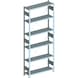 META S3 plug-in rack CLIP 150, RAL 7035, 6 shelves, basic shelf 2500x1000x300 mm - Shelf boltless rack, single-row - 1