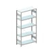META plug-in rack CLIP 100, galv., 5 shelves, basic shelf 2000 x 1000 x 400 mm - Shelf boltless rack, single-row - 1
