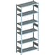 META office plug-in rack S3 CLIP 100 RAL 7035, 6 shelves, bas. sh. 2500x1000x400 - Shelf boltless rack, single-row - 1