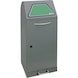 Waste separ. module Vario45, grey alu inner cntnr, 800x400x380&nbsp;mm, foot-operated - foot-operated recyclable materials collector - 12