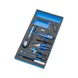带镜子的 ATORN 硬泡沫衬垫，轻质，293x587x30 mm，黑色/蓝色 - 配备工具、伸缩镜、磁棒、刀具、灯、剪刀和刮刀的硬泡沫衬垫 - 3