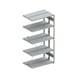 META dbl plug-in rack CLIP 150 RAL7035 comp. add-on sh. 2000x1000x300 mm 2x5 sh. - META CLIP boltless rack with shelves - 2