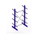 Cantilever basic shelf IPE120 double-sid. 2500x1300x800 RAL5010 8 cantil./rack - Double-sided cantilever rack - 2