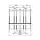 Estructura banco trabajo HK 3 columnas con plumas, AnxFxAl: 2030 x 60 x 1100 mm - Para la instalación en bancos de trabajo - 2