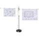 Maul drawing holder mobile silver telesc ext. 1400 2000mm with 5 rollers, silver - Swivelling plan holder - 3