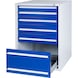 HK tool cabinet system 700 S, model 32/6 GS — tested, RAL 7035/RAL 5010 - Drawer cabinet system 700 S with 6 drawers - 2
