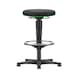 bimos all-round tall stool, 5-star base, glide runners, green ring, fabric seat