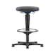 bimos all-round tall stool, 5-star base, glide runners, blue ring, Supertec seat
