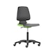 BIMOS LABSIT draaibare werkstoel met wielen, groene stoelkuip, zwart kunstleer - LABSIT draaibare werkstoel met zwenkwielen - 1