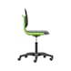 BIMOS LABSIT draaibare werkstoel met wielen, groene stoelkuip, zwart kunstleer - LABSIT draaibare werkstoel met zwenkwielen - 2