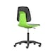 BIMOS LABSIT draaibare werkstoel met wielen, groene stoelkuip, zwart kunstleer - LABSIT draaibare werkstoel met zwenkwielen - 3