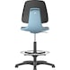BIMOS LABSIT swivel work chair w. sliders, blue seat shell, black syn. leather - LABSIT zemin kızaklı döner çalışma sandalyesi - 3