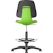 Silla girat. trab. BIMOS LABSIT c. desl., cuer. silla verde, cuero sintét. negro - LABSIT swivel work chair with glide runners - 3