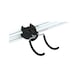 CLIP-O-FLEX (R) tool hook, type R, 30 mm, black, PVC coated - Rubberised tool hook - 3