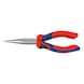 KNIPEX telephone pliers, 160&nbsp;mm, round flat jaws, polished head, plastic handle - Telephone pliers with 2-component grip covers - 1