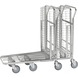 Carrito compra KONGAMEK apilable con cesta plegable<br/>2 ruedas con freno - Carrito de plataforma apilable, con cesta plegable - 2
