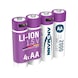 ANSMANN lithium rechargeable battery AA with charging socket, pack of 4 - AA lithium rechargeable battery with charging socket - 1