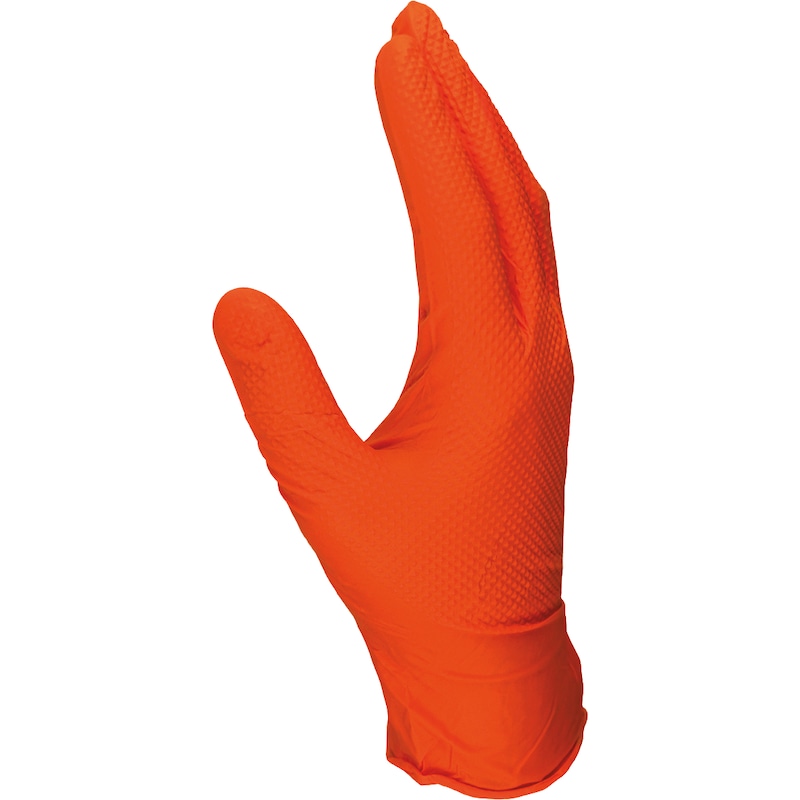 orange nitrile disposable gloves