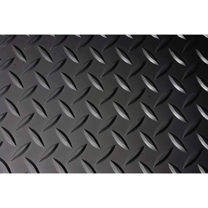 Állásk. szőnyeg bordázott lemez kiv., kétr. prém. szőny., Sz 1200 mm, fekete - PVC-ből készült munkahelyi szőnyegek, igény szerint gyártva