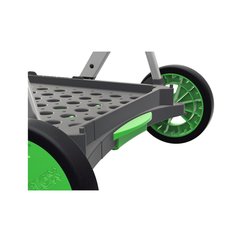CLAX chariot pliable, chariot à plateforme à deux niveaux, vert, avec boîte
