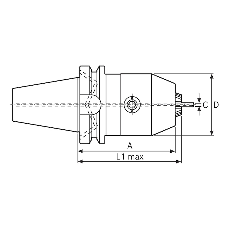 ATORN NC-Kurzbohrfutter BT40 (ISO 7388-2) 1-16 mm mit IK - CNC-Präzisions-Kurzbohrfutter