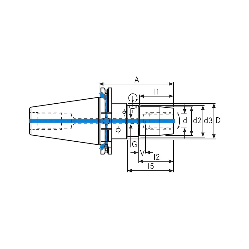 Mandrin expansible hydraulique ATORN avec réglage radial SK50 D25 - Mandrin expansible hydraulique ATORN avec réglage radial