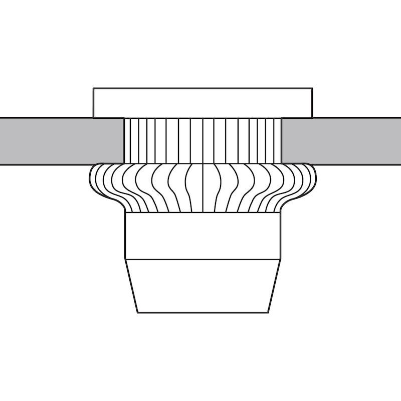 GESIPA çelik pop perçin somunları, tırtıllı, M 6 x 18 mm, 250'lü paket - Pop perçin somunları (tek perçin somunları), düz yuvarlak başlı