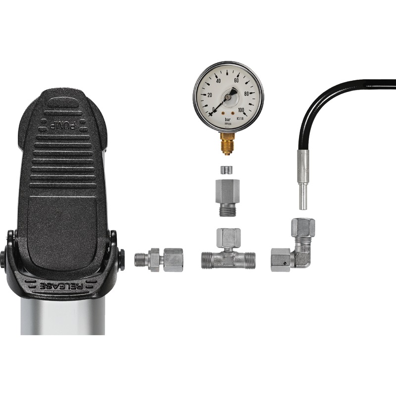 ATORN bağlantı seti + hava hidrolik pompası ve skıştrma istasyonu için manometre - Bağlantı seti + manometre