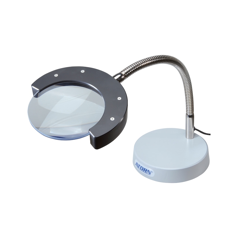 ATORN staand vergrootglas met led-verlichting, lensdiameter 20&nbsp;mm, vergroting 2x - Staand vergrootglas