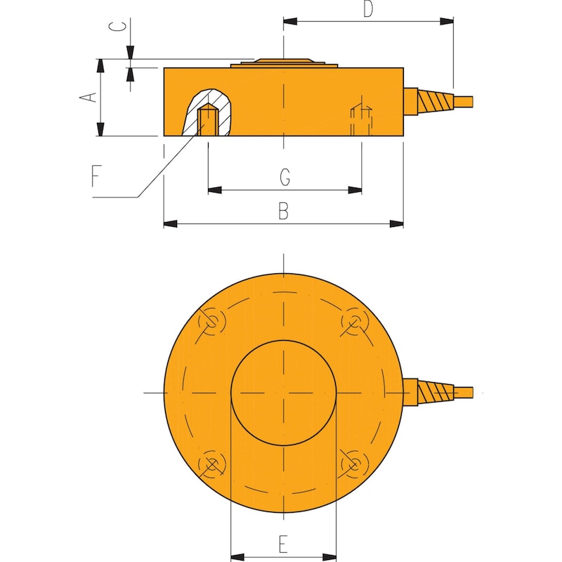 METRON Kraftaufnehmer Typ LPX Messbereich 0 - 100 kN - Druckkraftaufnehmer LPX
