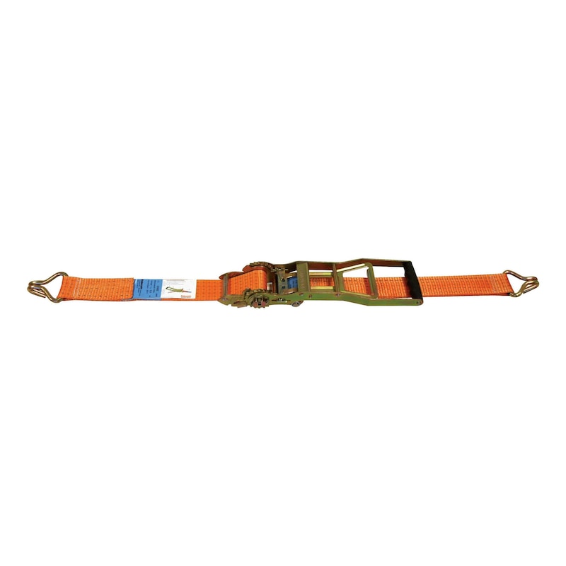 Ratchet strap with long-lever pull ratchet, 5000 daN in strapping - 1