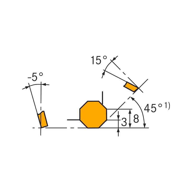ATORN HPC-Planmesserkopf 45 Grad Durchmesser 40,00 mm Z=5 - Hochleistungs-Planfräser 45°