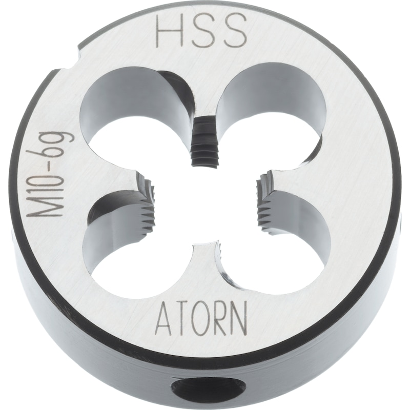 ATORN 板牙 HSS M5 0.8 mm 20 mm 6g 22568 - 板牙，HSS M 右侧，预开槽和 1.75 螺纹倒角