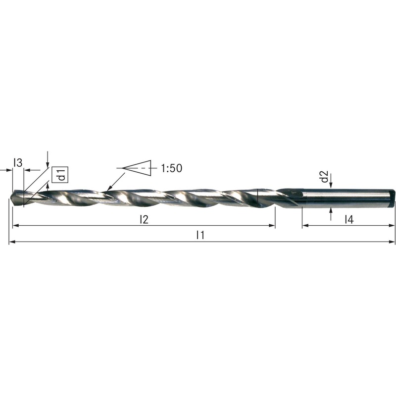 ORION spiraalboor N met HM steekdraai-inzet, 2,0 x 86 x 32 mm, 118° - Kegelboor HSS 1: 50