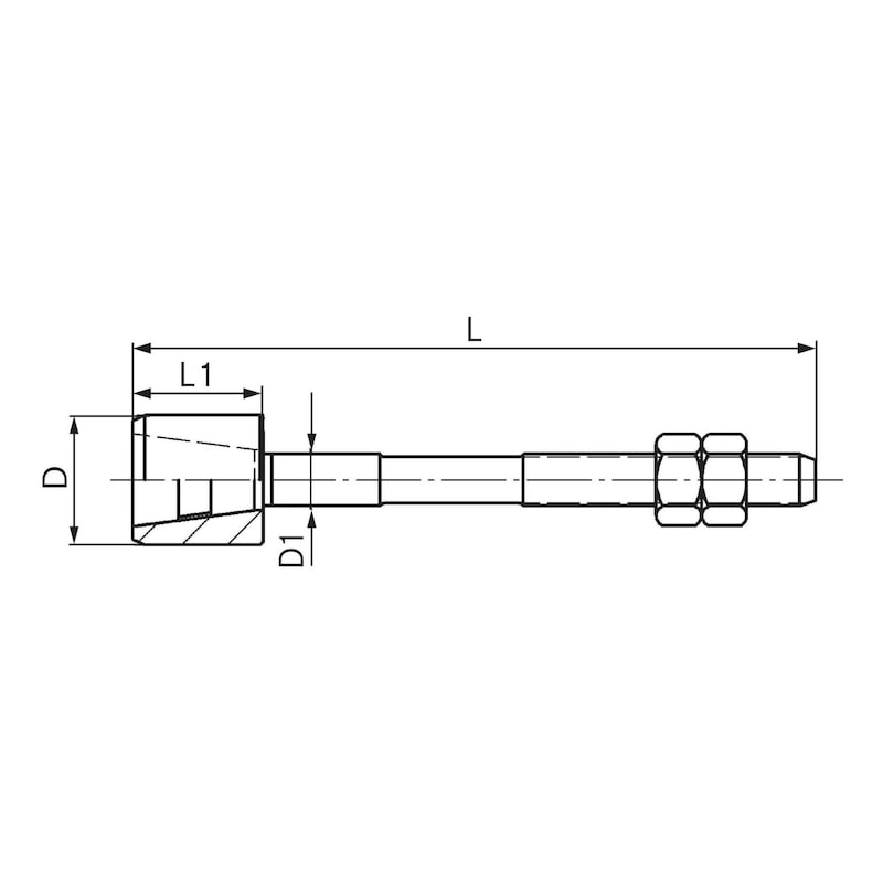 HERMANN BILZ vezetőcsap menettel, méret: 3, 12 mm x 10 mm x 81 mm - Menetes vezetőcsap