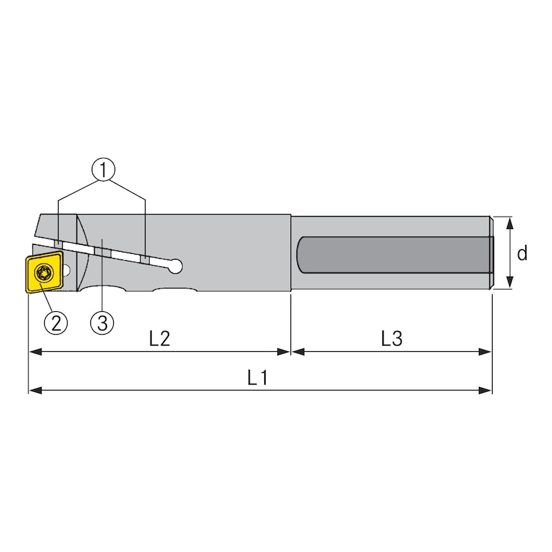 ATORN 精镗削杆可反转刀片，单切削刃，可调 CC..06 20-25 mm - 可转位刀片，精镗削杆，单齿刀具，可调