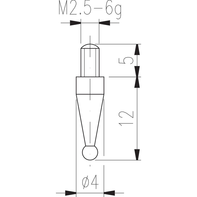 Mastar sürgü tipi 18 CC bilya ölçümü giriş çapı; 4&nbsp;mm - Mastar sürgüleri M2.5