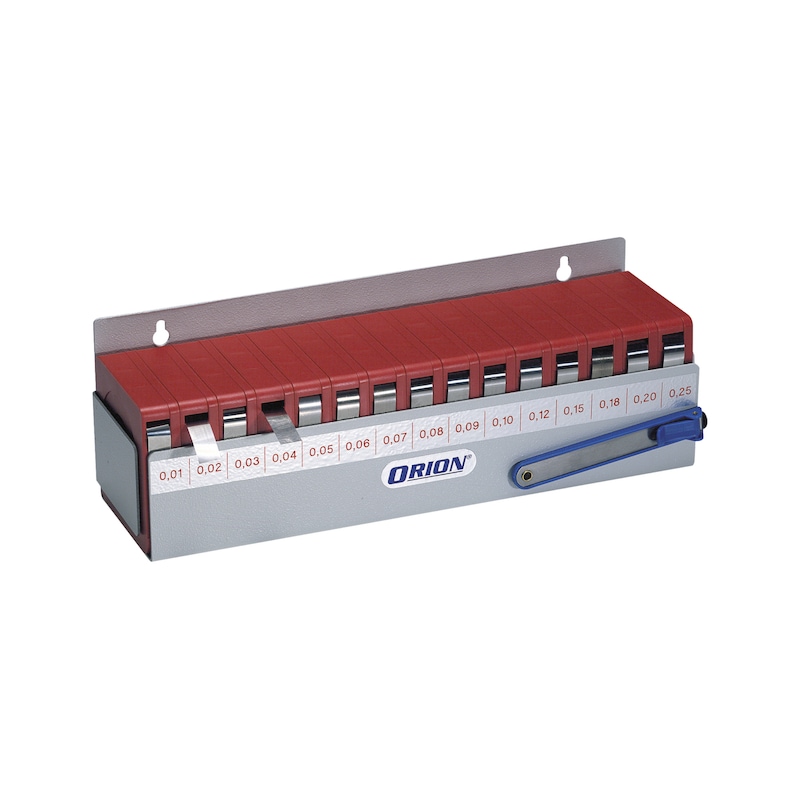 ORION Fühlerlehrenband 0,01-0,25 mm komplettes Sortiment im Wandhalter - Fühlerlehrenband-Sortiment im Wandhalter