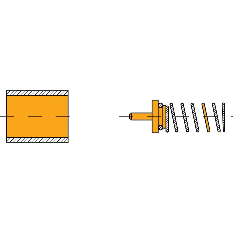 Muelle de compresión y anillo intermedio TESA para medición neumática 0,63&nbsp;N - Muelle de presión adicional con anillo intermedio núm. 10